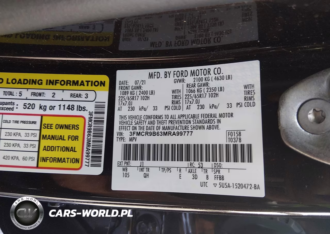 2021 Ford Bronco Sport Big Bend VIN:3FMCR9B63MRA99777 - 9