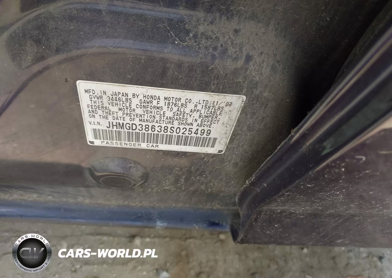 2008 Honda Fit Sport VIN:JHMGD38638S025499 - 9