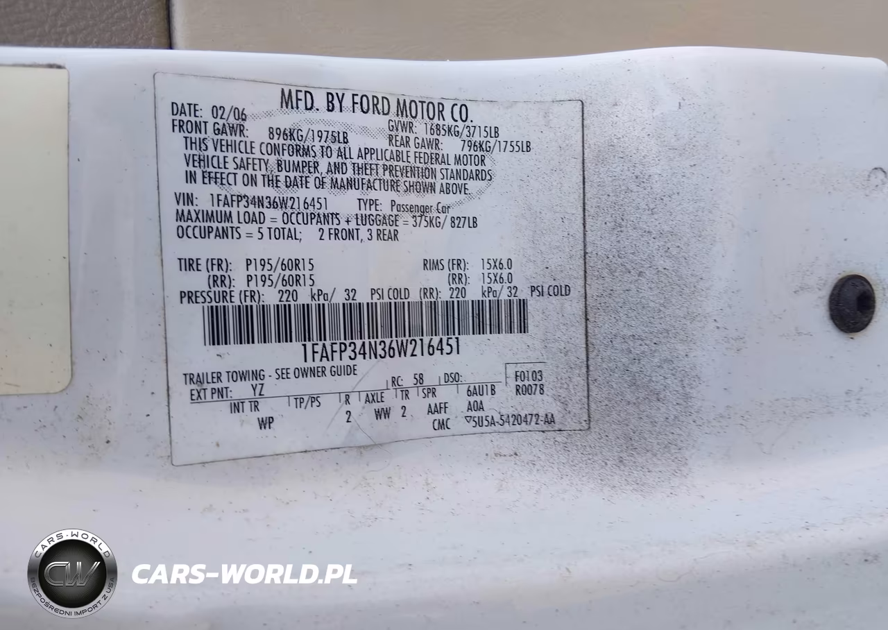 2006 Ford Focus Zx4 VIN:1FAFP34N36W216451 - 9