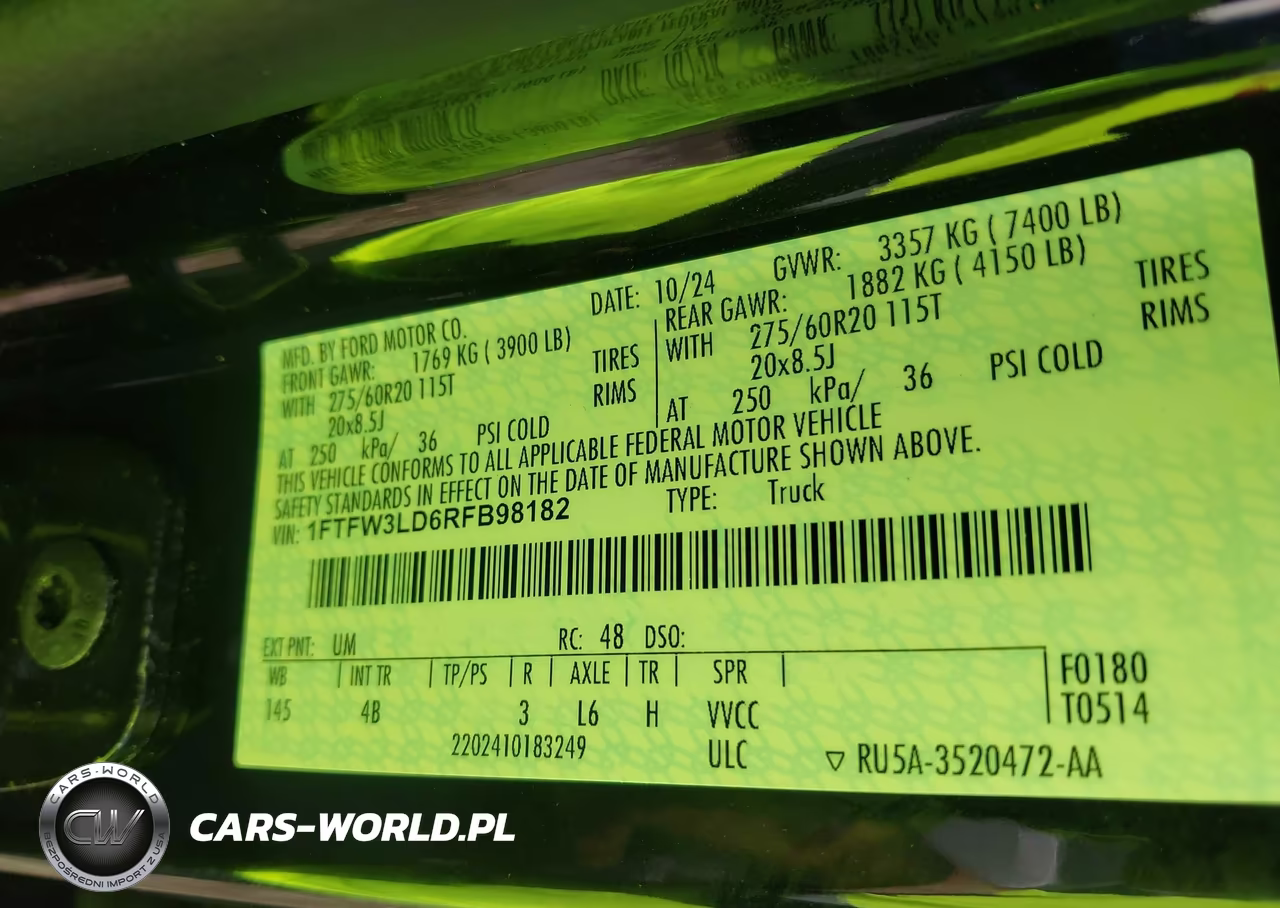 2024 Ford F-150 Xlt VIN:1FTFW3LD6RFB98182 - 9
