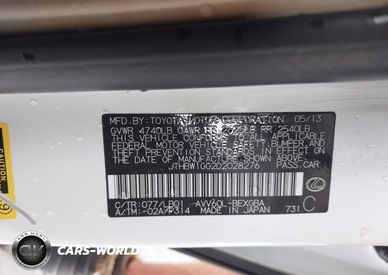 2013 Lexus Es 300H VIN:JTHBW1GG2D2028276 - 9