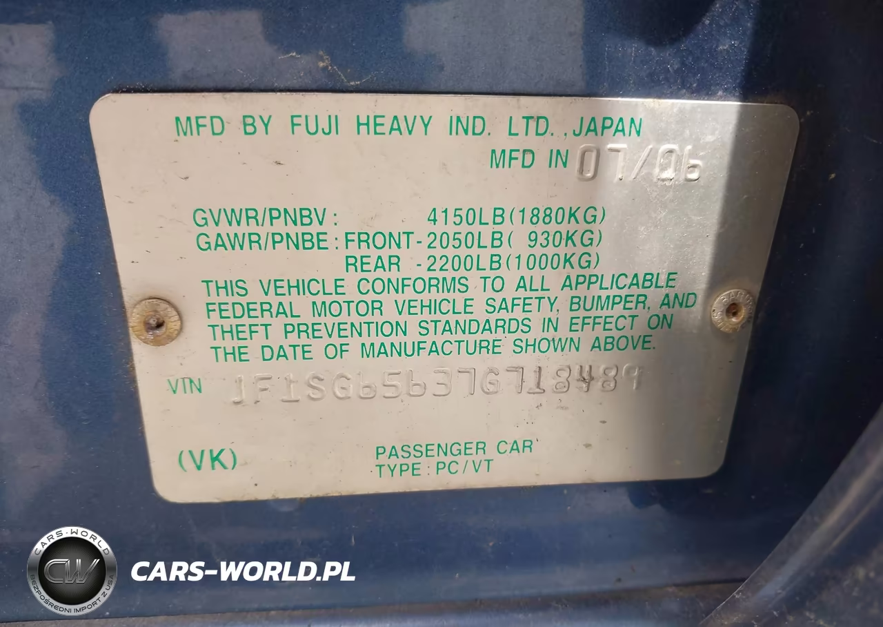 2007 Subaru Forester 2.5X VIN:JF1SG65637G718489 - 9