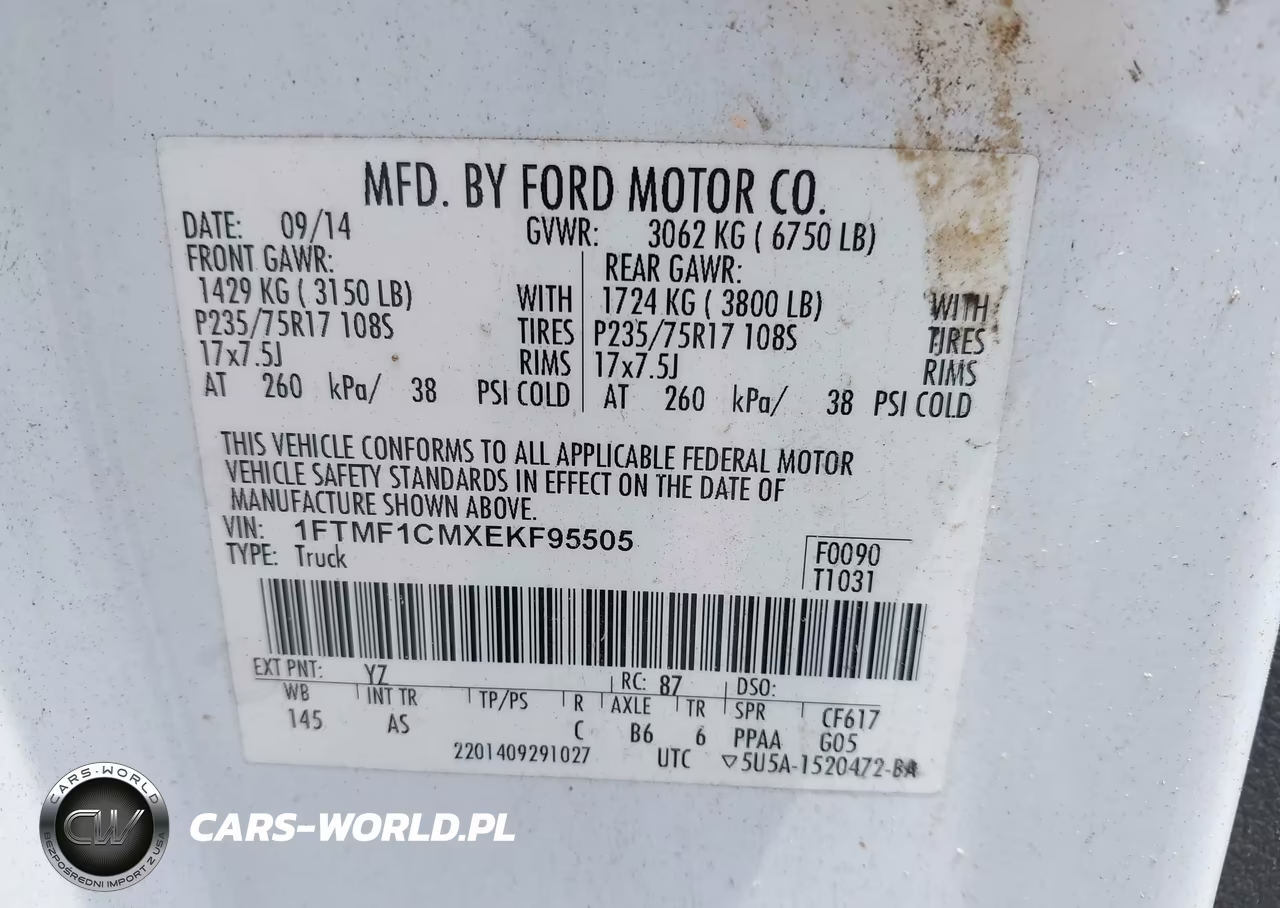 2014 Ford F-150 Xl VIN:1FTMF1CMXEKF95505 - 9