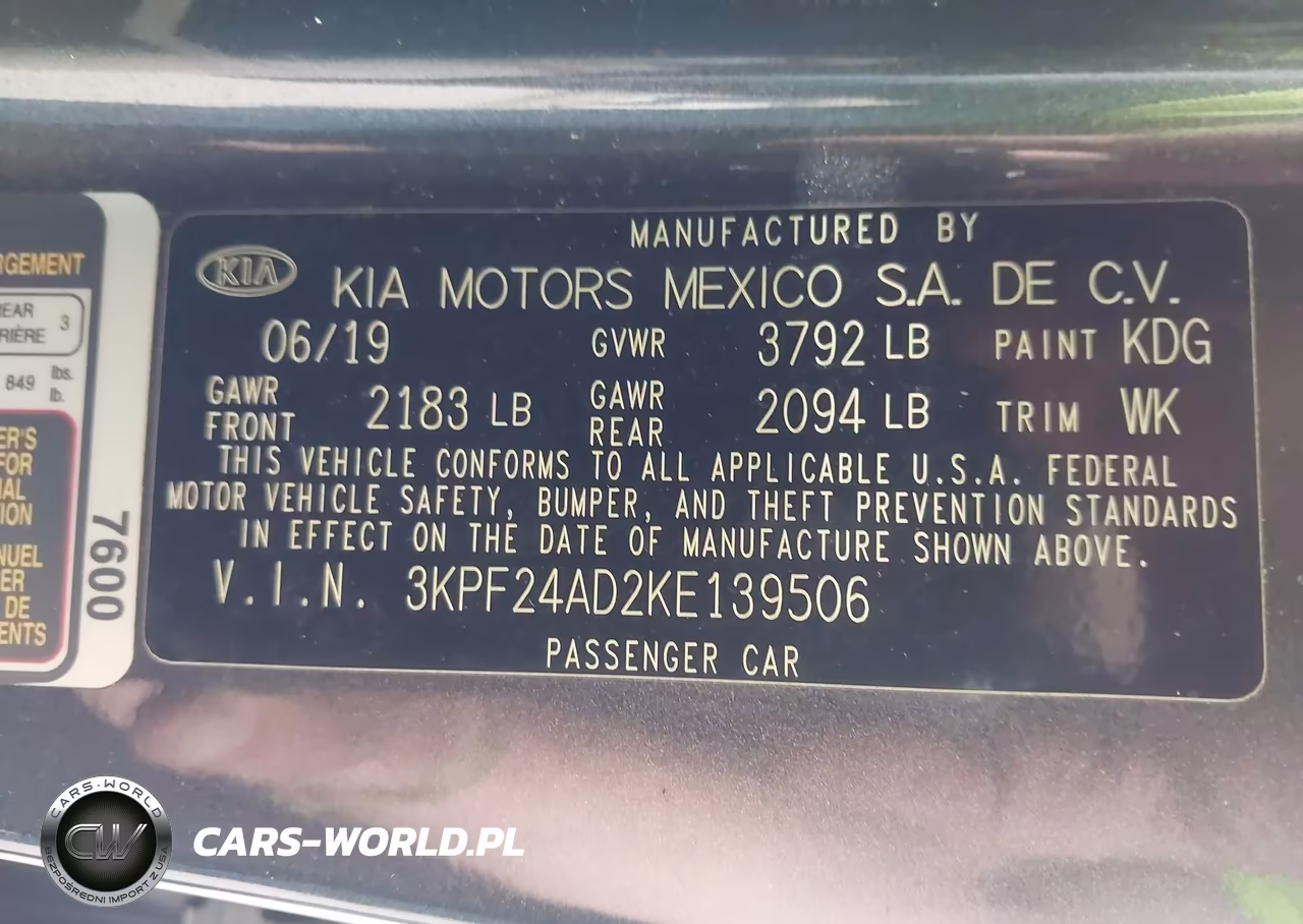 2019 Kia Forte Fe VIN:3KPF24AD2KE139506 - 9