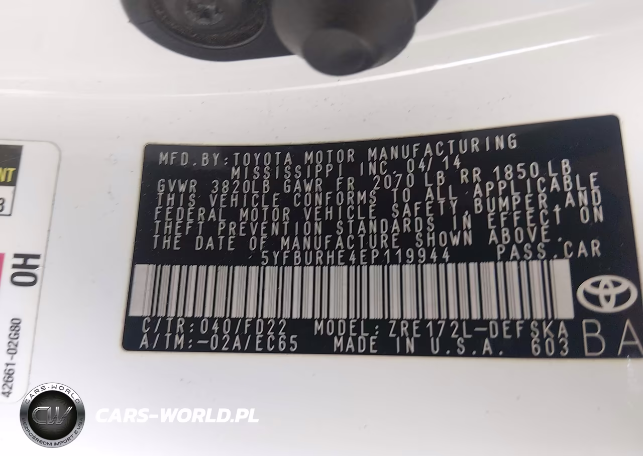 2014 Toyota Corolla S Plus VIN:5YFBURHE4EP119944 - 9