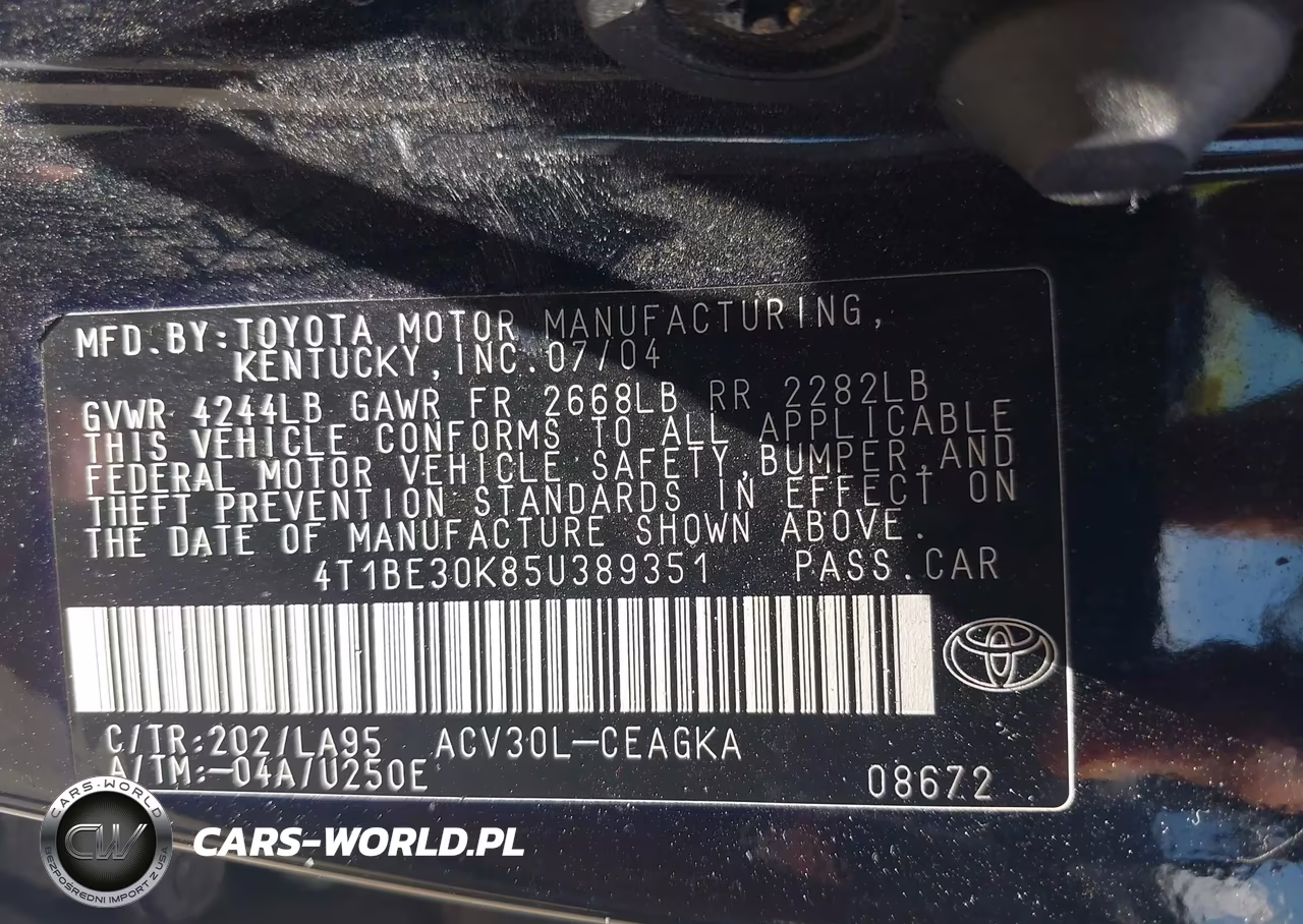 2005 Toyota Camry Xle VIN:4T1BE30K85U389351 - 9