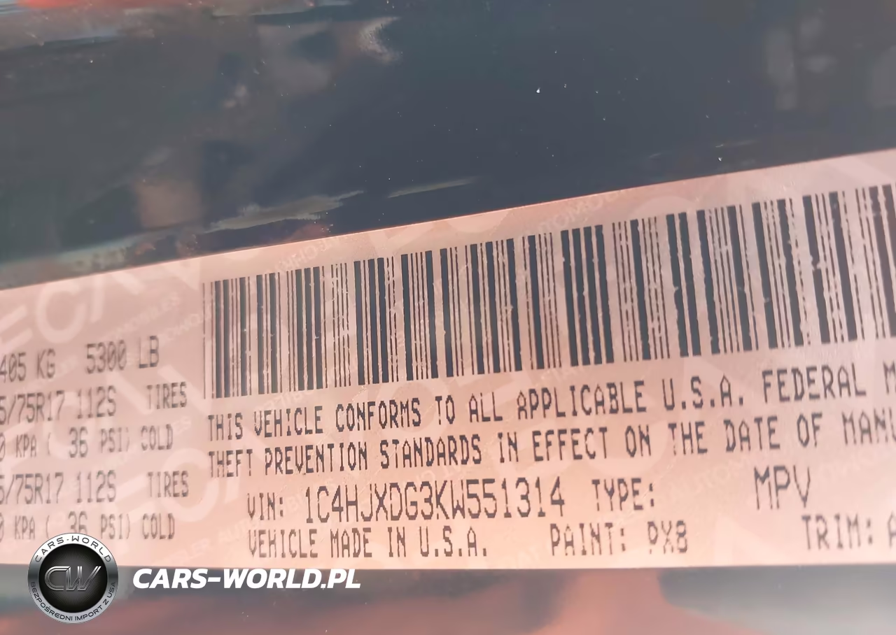 2019 Jeep Wrangler Unlimited Sport S 4X4 VIN:1C4HJXDG3KW551314 - 9