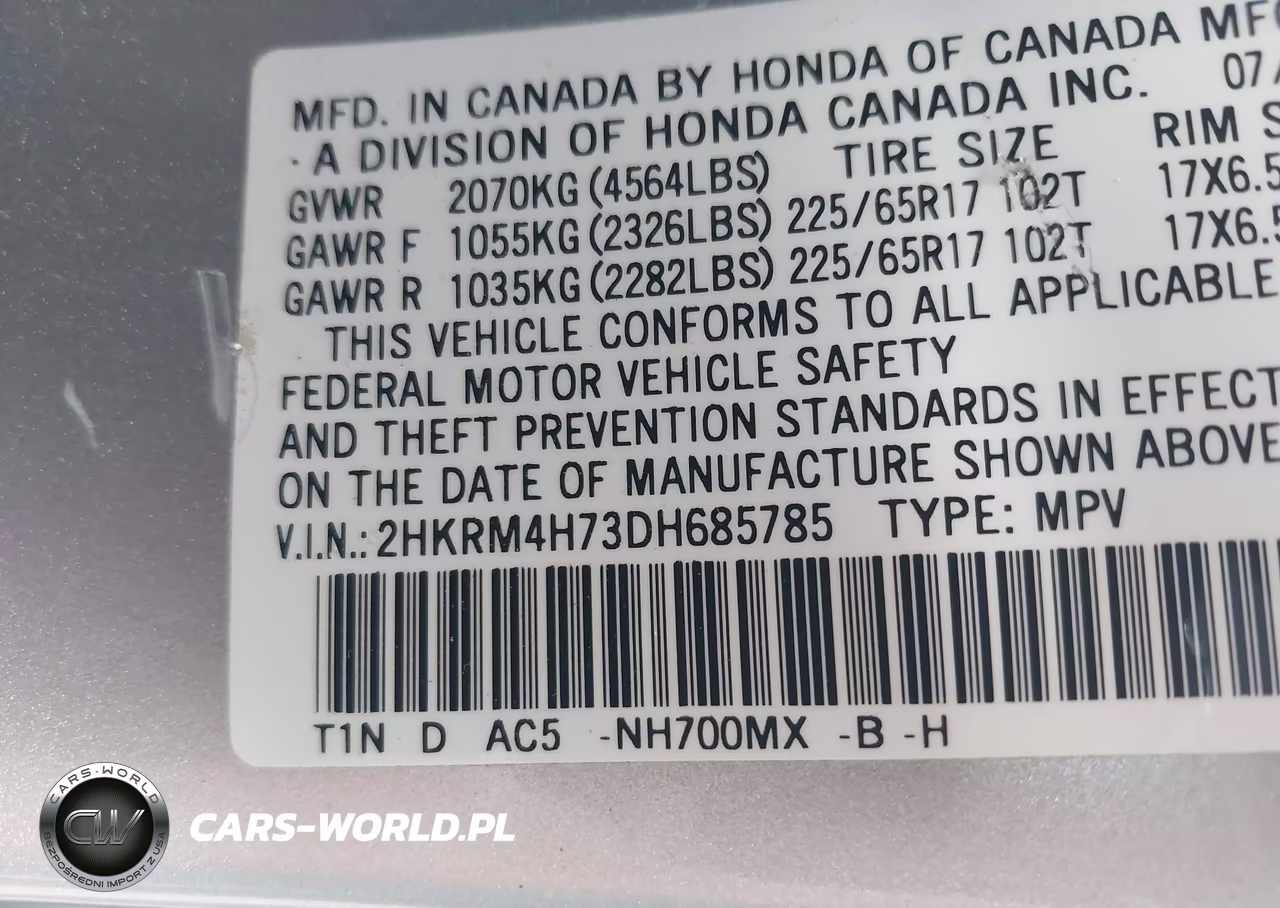 2013 Honda Cr-V Ex-L VIN:2HKRM4H73DH685785 - 9