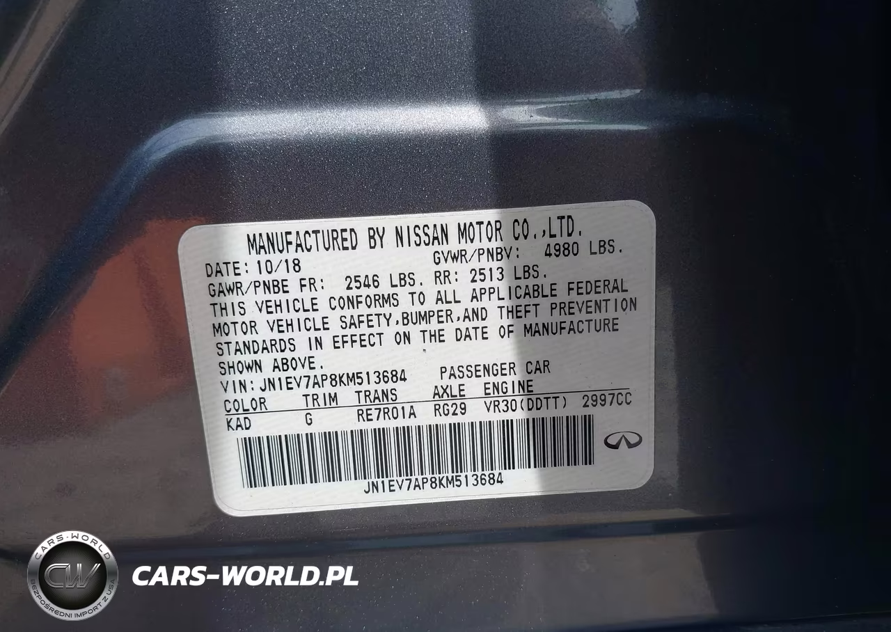 2019 Infiniti Q50 3.0T Luxe VIN:JN1EV7AP8KM513684 - 9