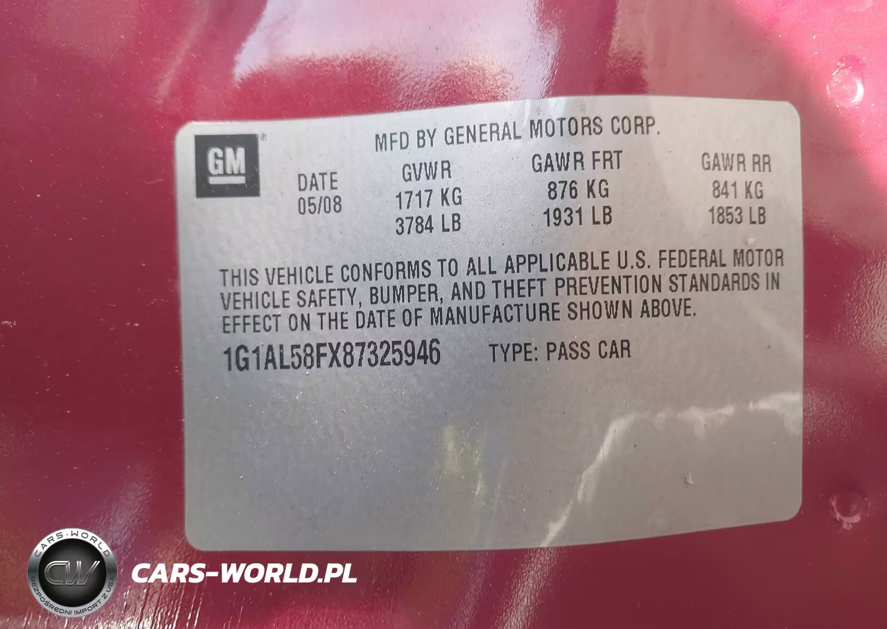 2008 Chevrolet Cobalt Lt VIN:1G1AL58FX87325946 - 9
