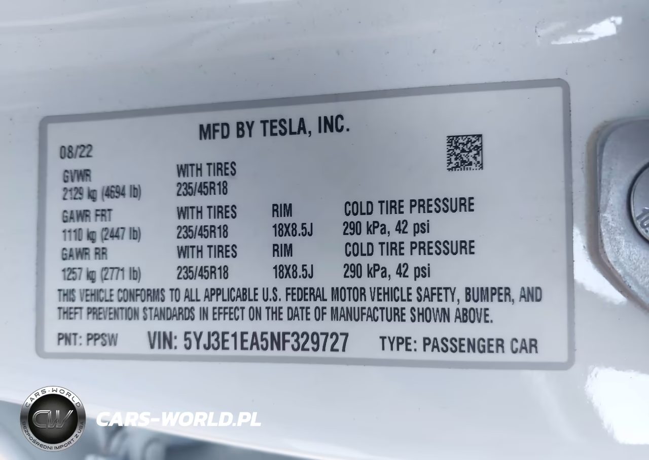 2022 Tesla Model 3 Rear-Wheel Drive VIN:5YJ3E1EA5NF329727 - 9