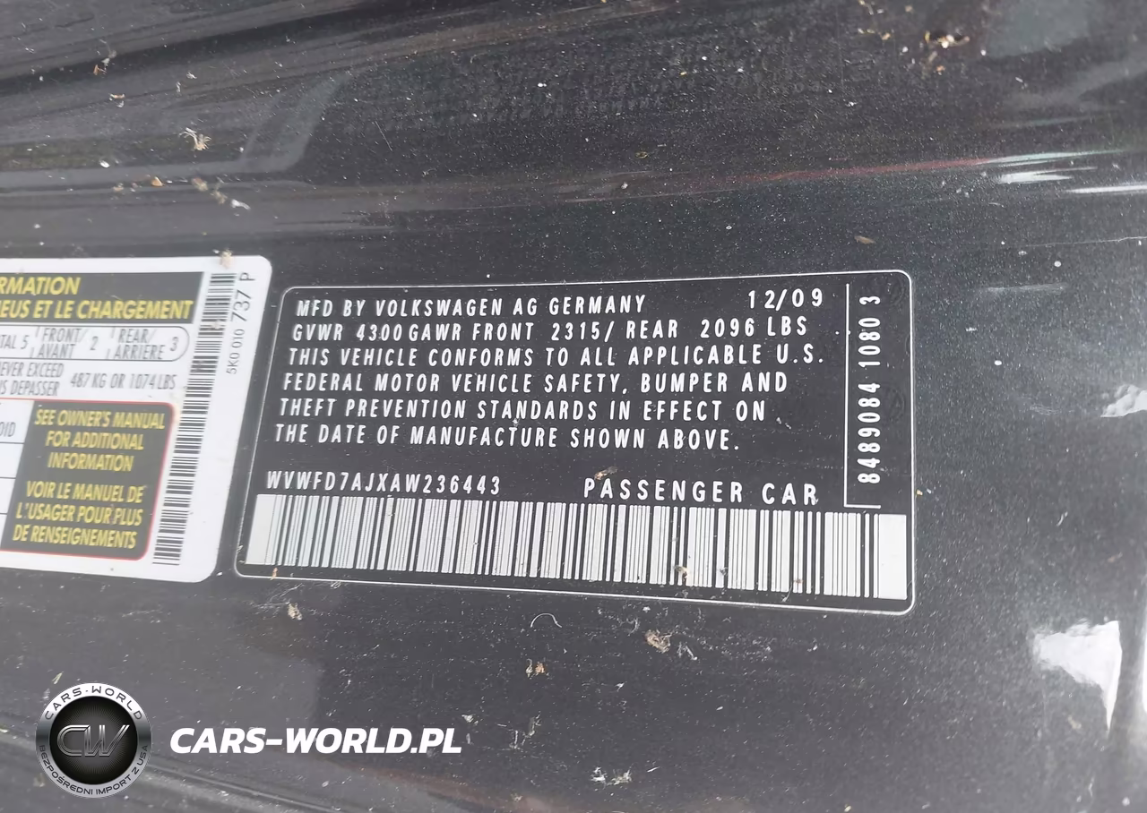 2010 Volkswagen Gti 2-Door VIN:WVWFD7AJXAW236443 - 9
