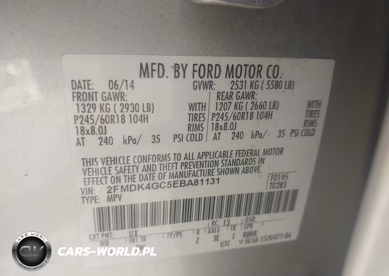 2014 Ford Edge Se VIN:2FMDK4GC5EBA81131 - 9
