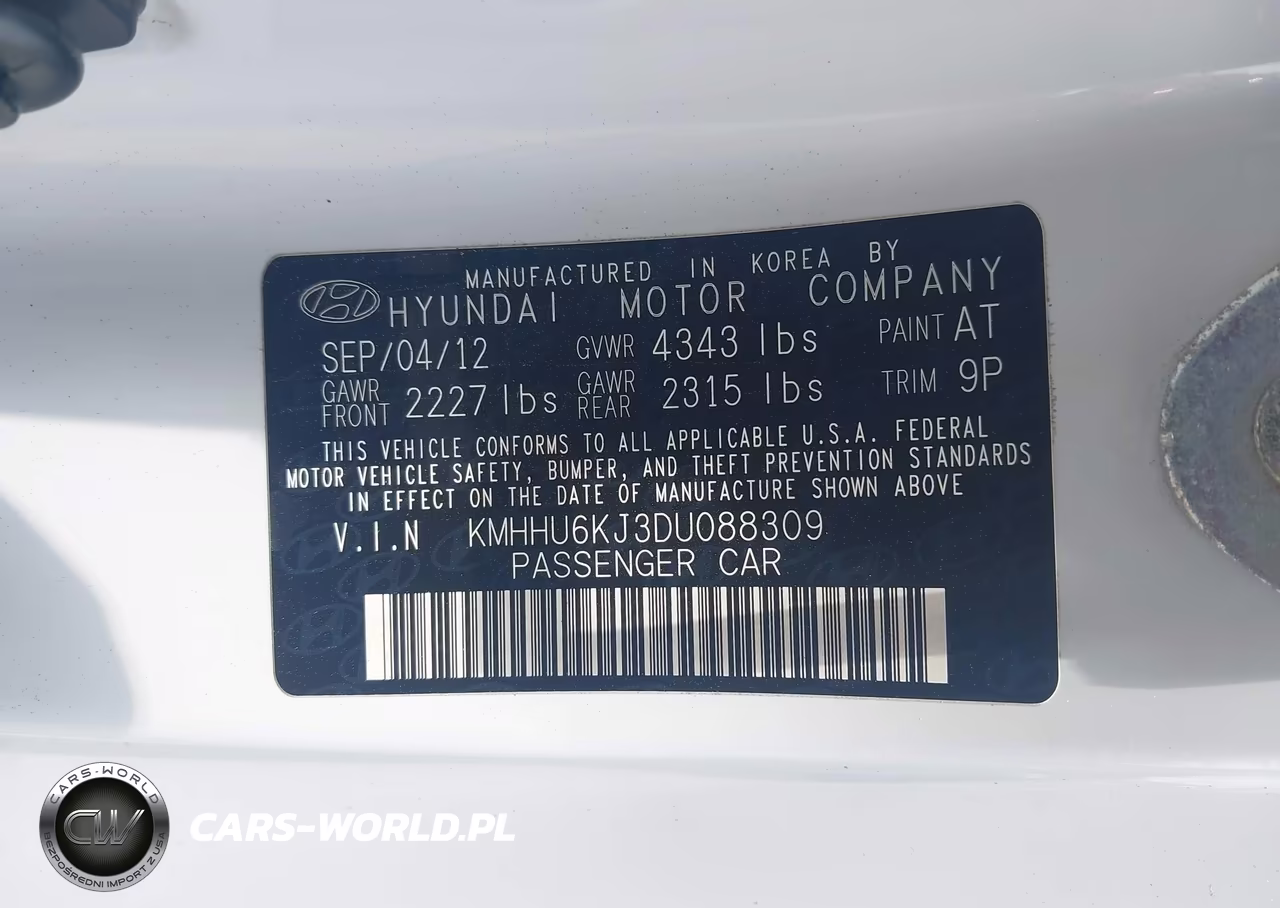 2013 Hyundai Genesis VIN:KMHHU6KJ3DU088309 - 9