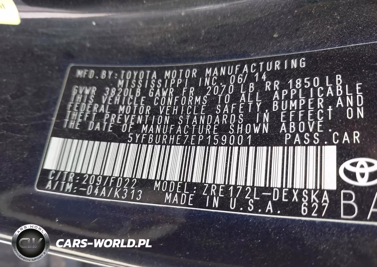2014 Toyota Corolla S Plus VIN:5YFBURHE7EP159001 - 9
