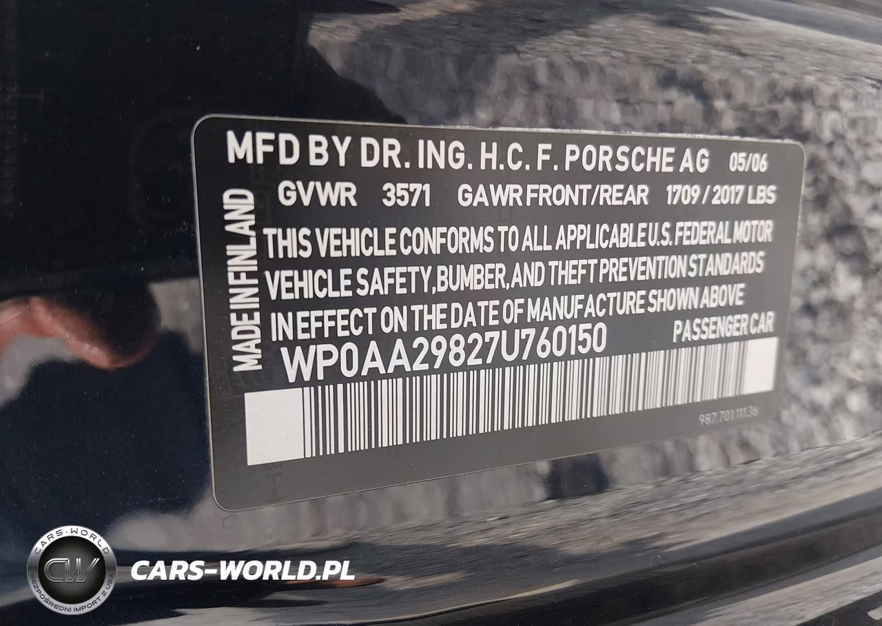 2007 Porsche Cayman VIN:WP0AA29827U760150 - 9