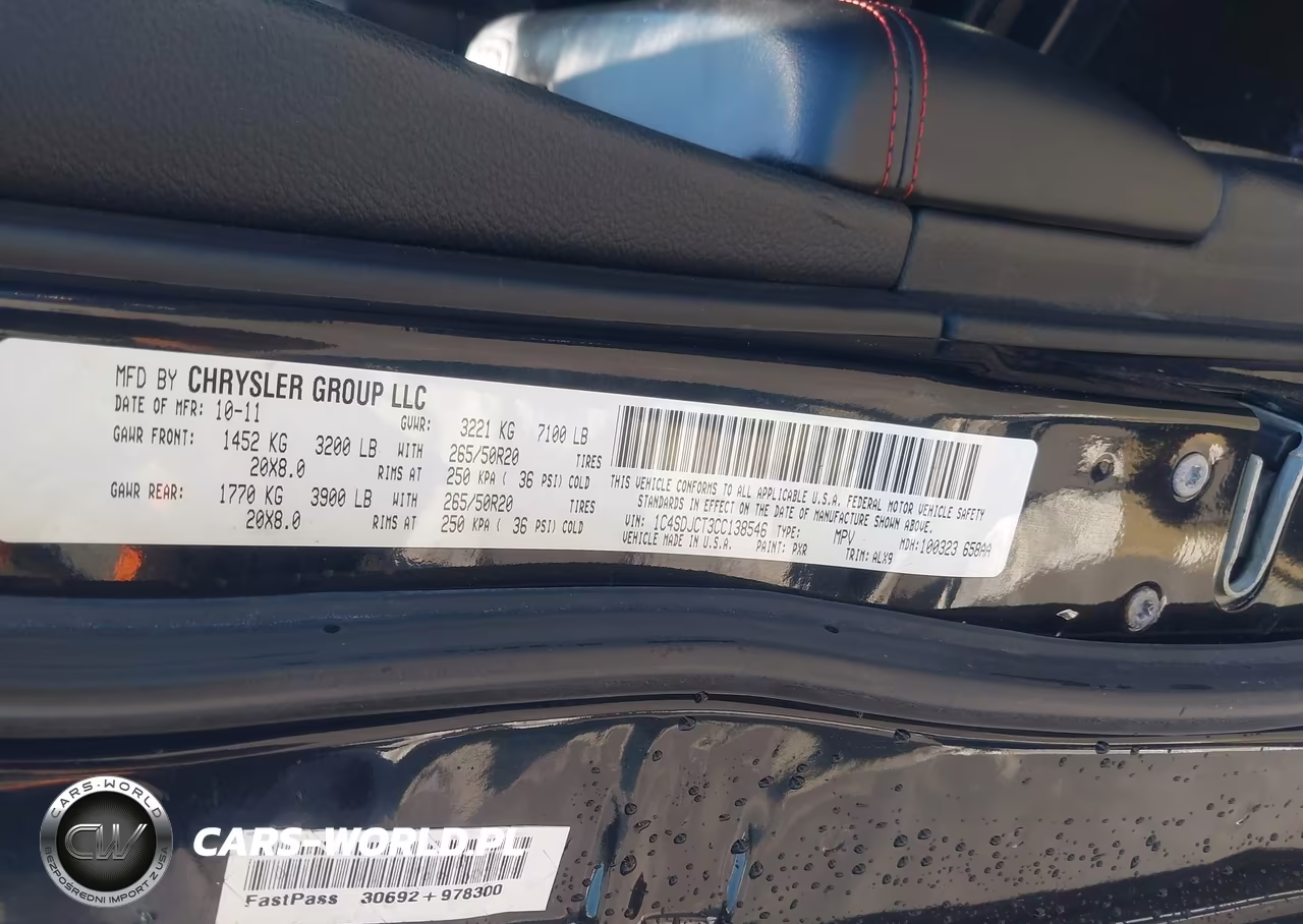 2012 Dodge Durango R-T VIN:1C4SDJCT3CC138546 - 9