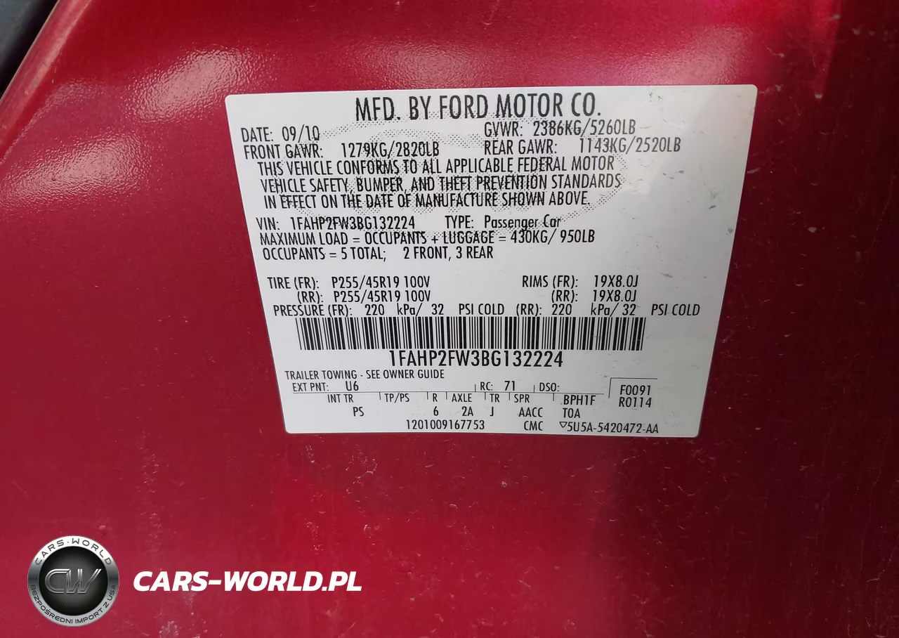 2011 Ford Taurus Limited VIN:1FAHP2FW3BG132224 - 9