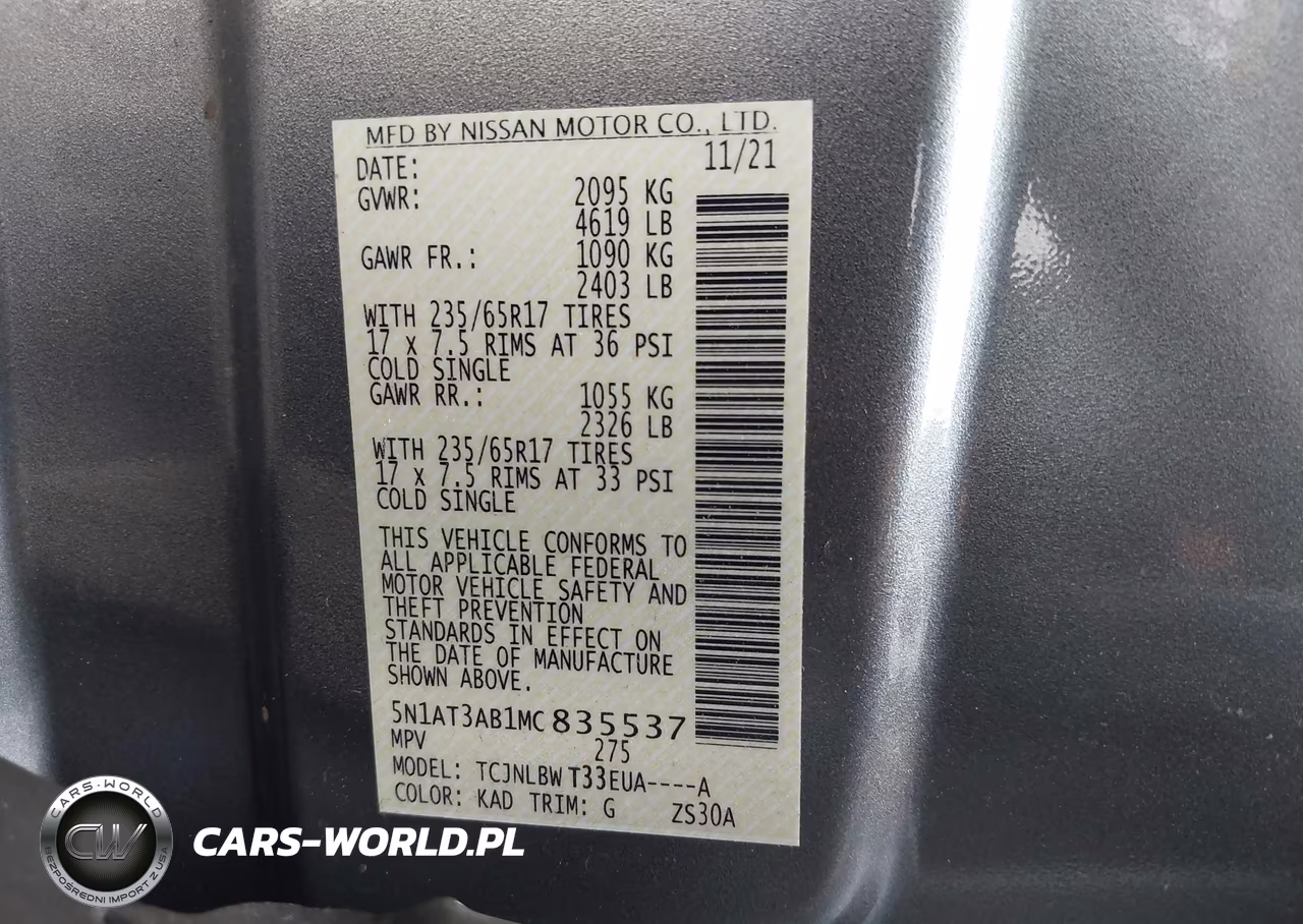 2021 Nissan Rogue S Intelligent Awd VIN:5N1AT3AB1MC835537 - 9