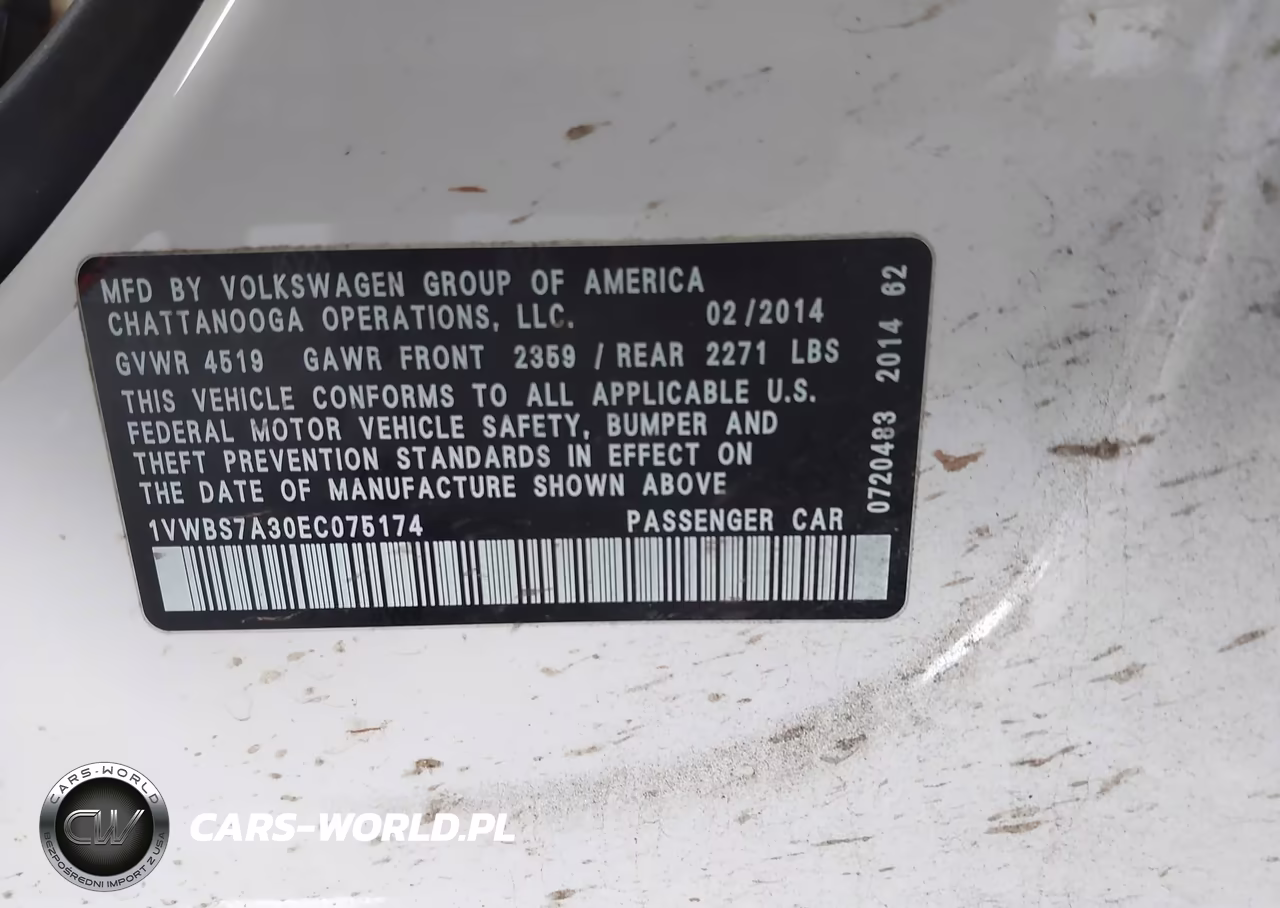 2014 Volkswagen Passat 1.8T Se VIN:1VWBS7A30EC075174 - 9