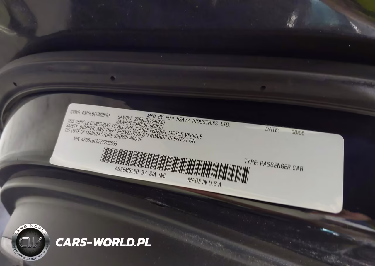 2007 Subaru Legacy 2.5I Limited VIN:4S3BL626777203635 - 9