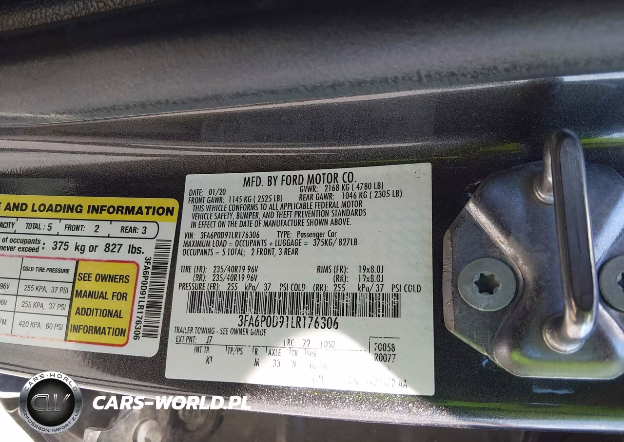 2020 Ford Fusion Titanium VIN:3FA6P0D91LR176306 - 9