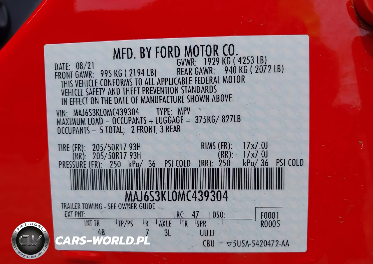 2021 Ford Ecosport Titanium VIN:MAJ6S3KL0MC439304 - 9