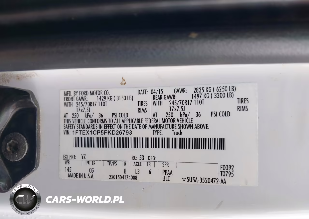 2015 Ford F-150 Xl VIN:1FTEX1CP5FKD26793 - 9