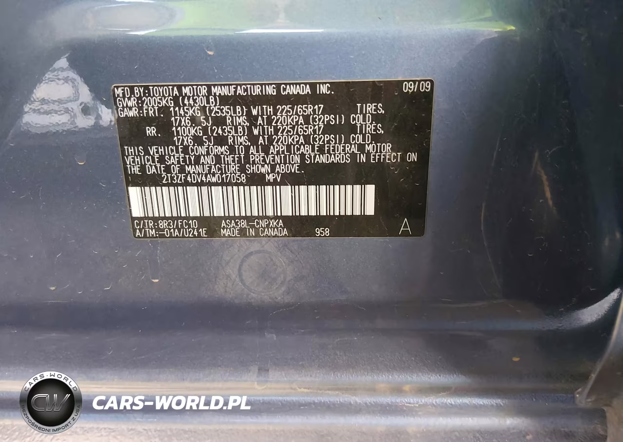 2010 Toyota Rav4 VIN:2T3ZF4DV4AW017058 - 9
