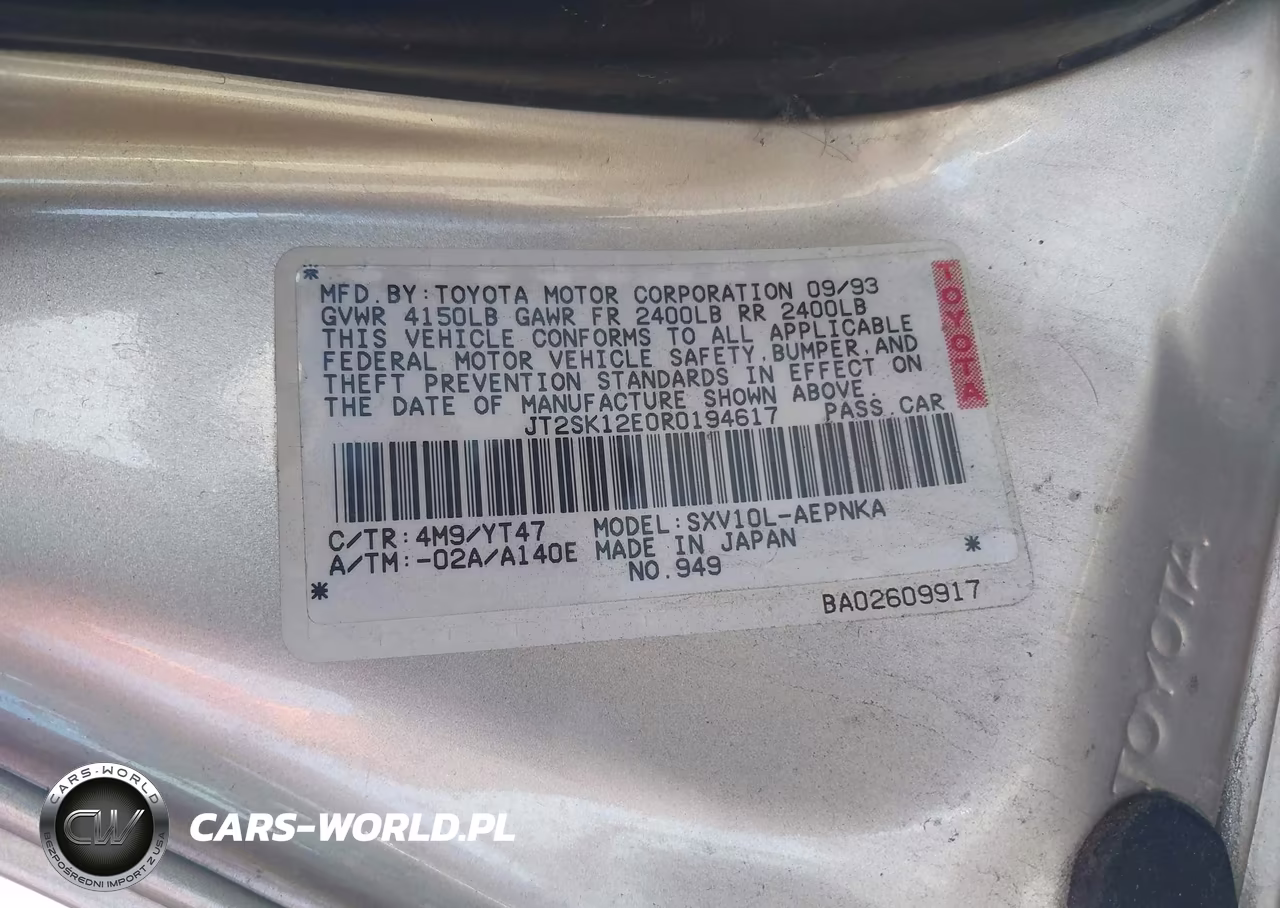 1994 Toyota Camry Le VIN:JT2SK12E0R0194617 - 9