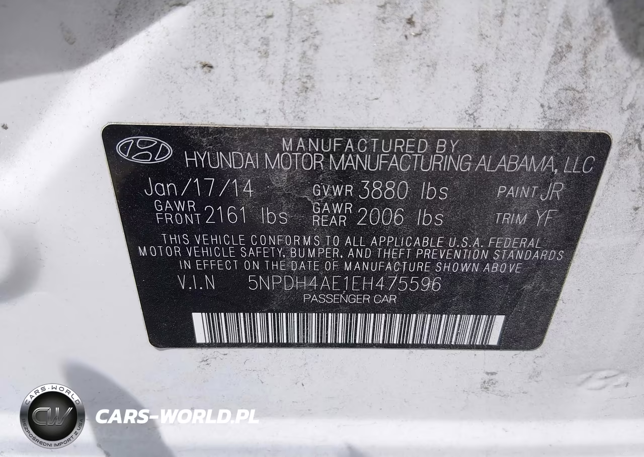 2014 Hyundai Elantra Se VIN:5NPDH4AE1EH475596 - 9