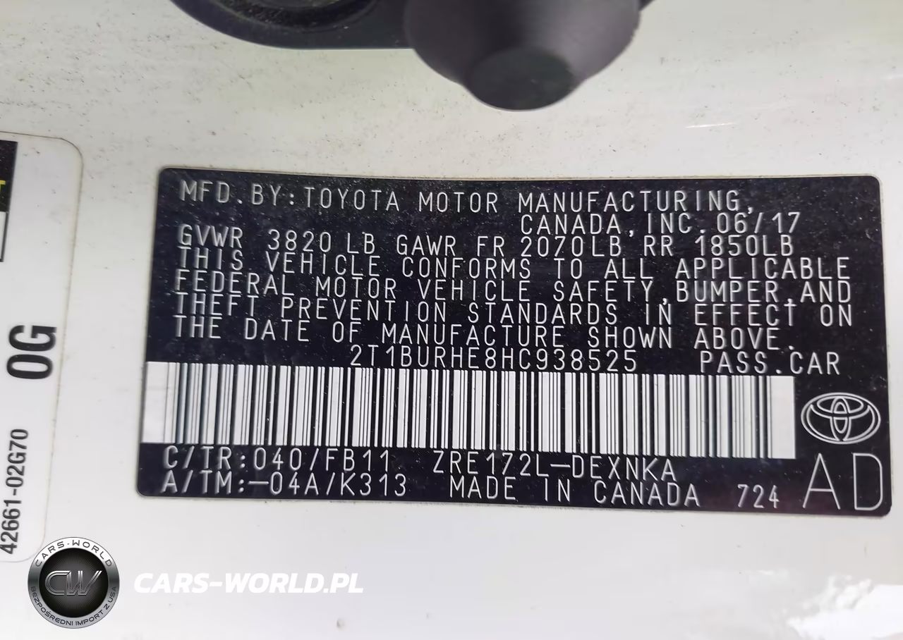 2017 Toyota Corolla Le VIN:2T1BURHE8HC938525 - 9