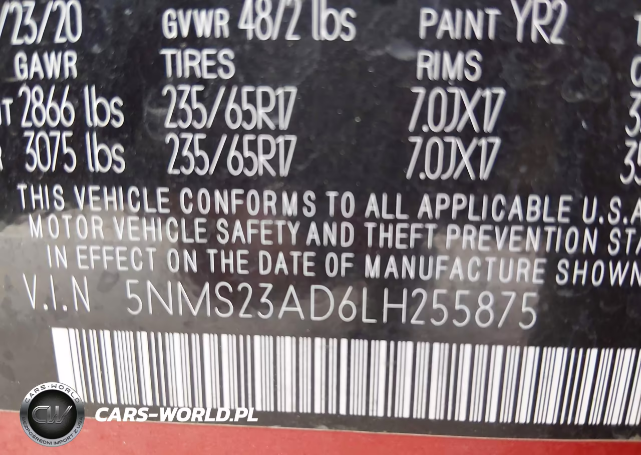 2020 Hyundai Santa Fe Se VIN:5NMS23AD6LH255875 - 9