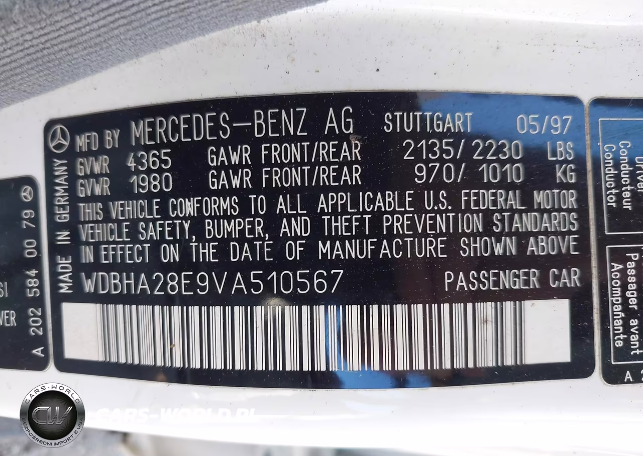1997 Mercedes-Benz C 280 VIN:WDBHA28E9VA510567 - 9