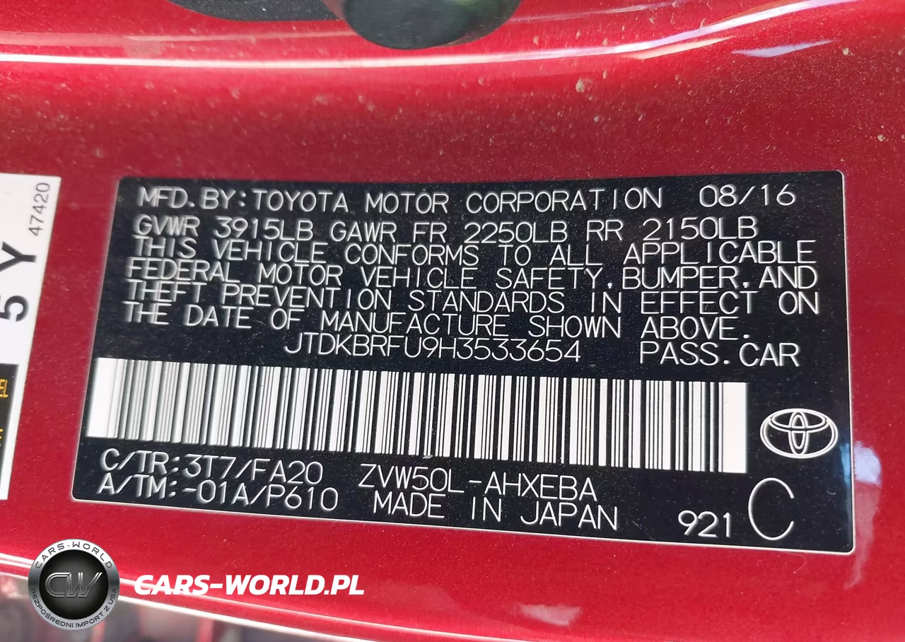 2017 Toyota Prius Two VIN:JTDKBRFU9H3533654 - 9