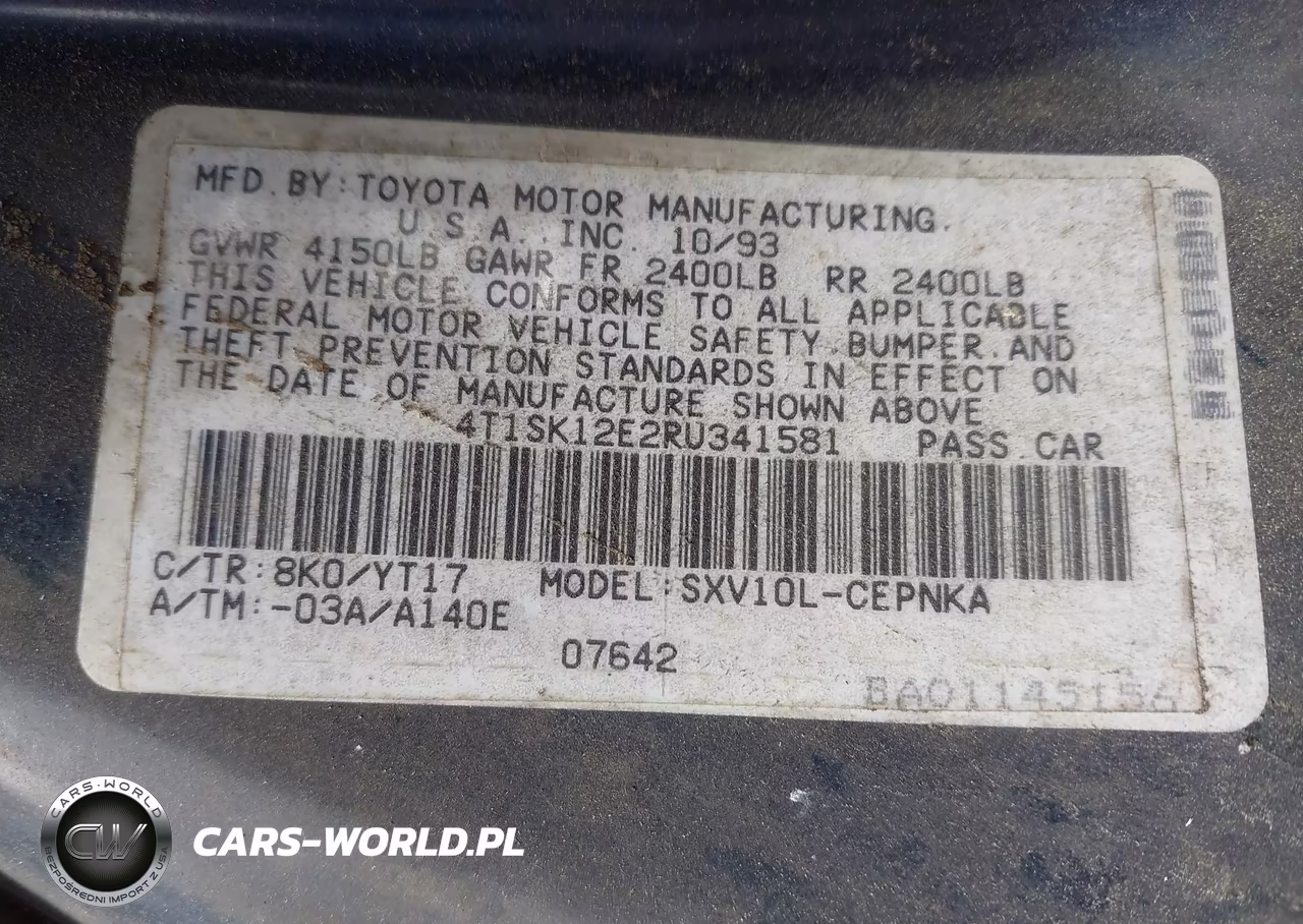 1994 Toyota Camry Le VIN:4T1SK12E2RU341581 - 9