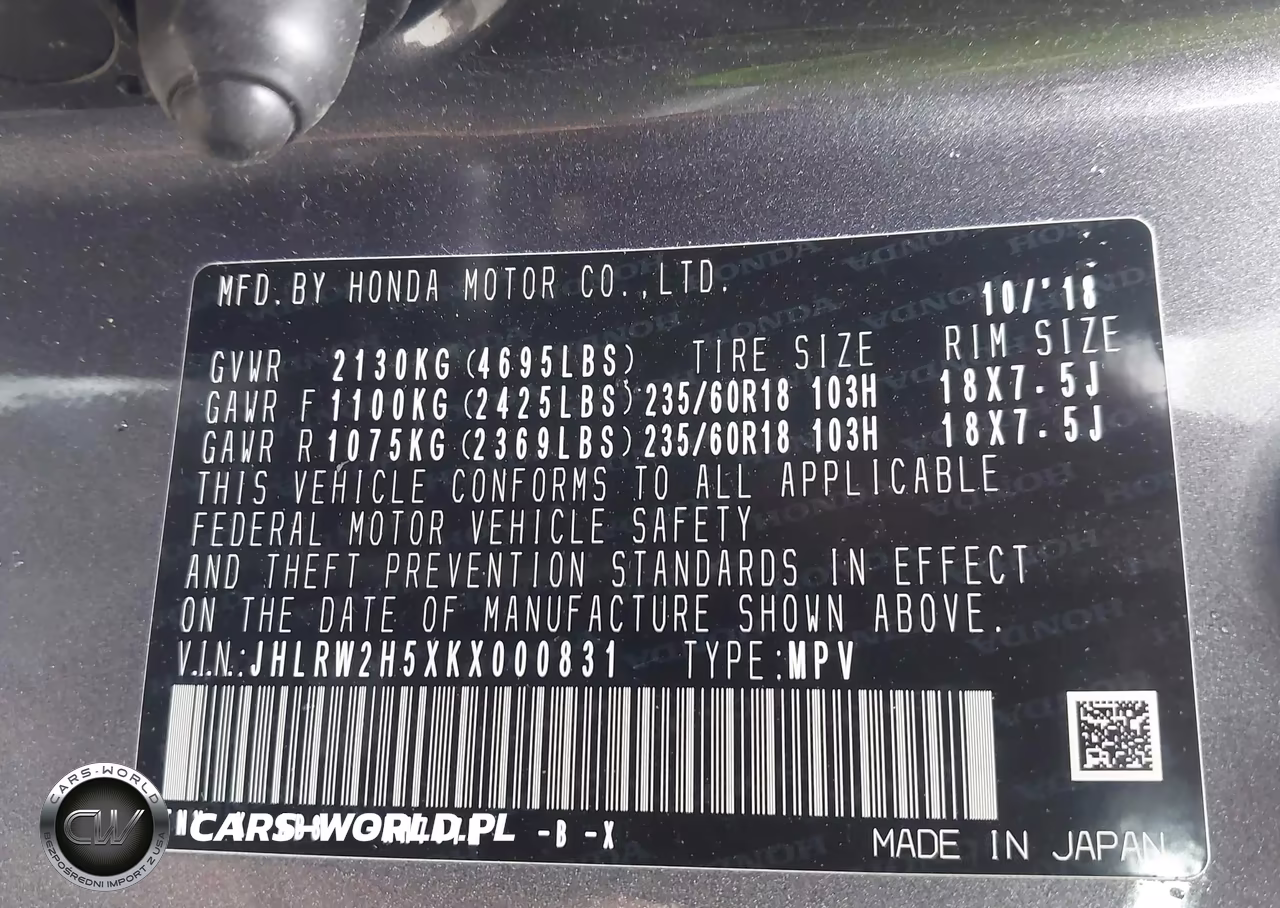 2019 Honda Cr-V Ex VIN:JHLRW2H5XKX000831 - 9