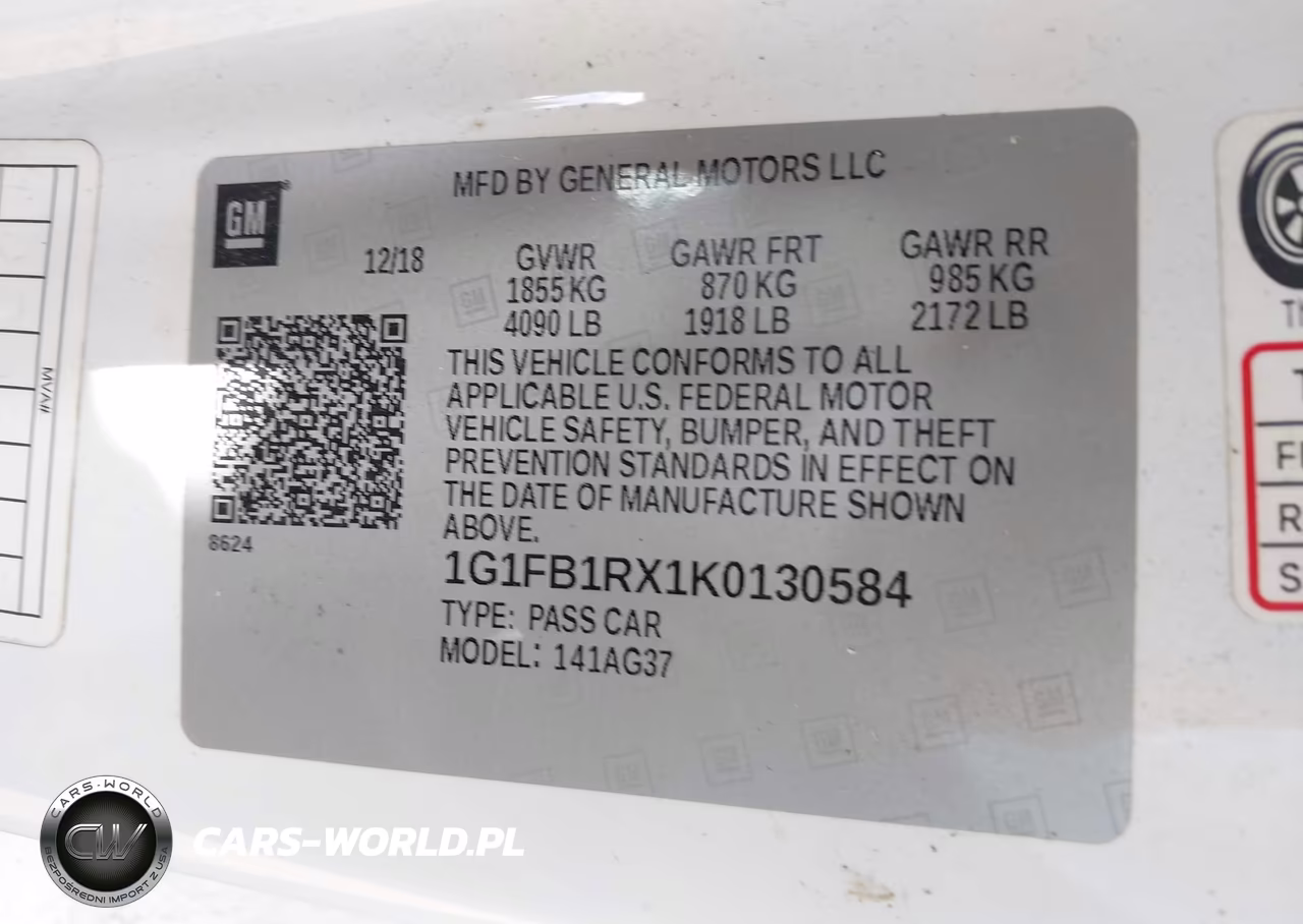 2019 Chevrolet Camaro 1Lt VIN:1G1FB1RX1K0130584 - 9