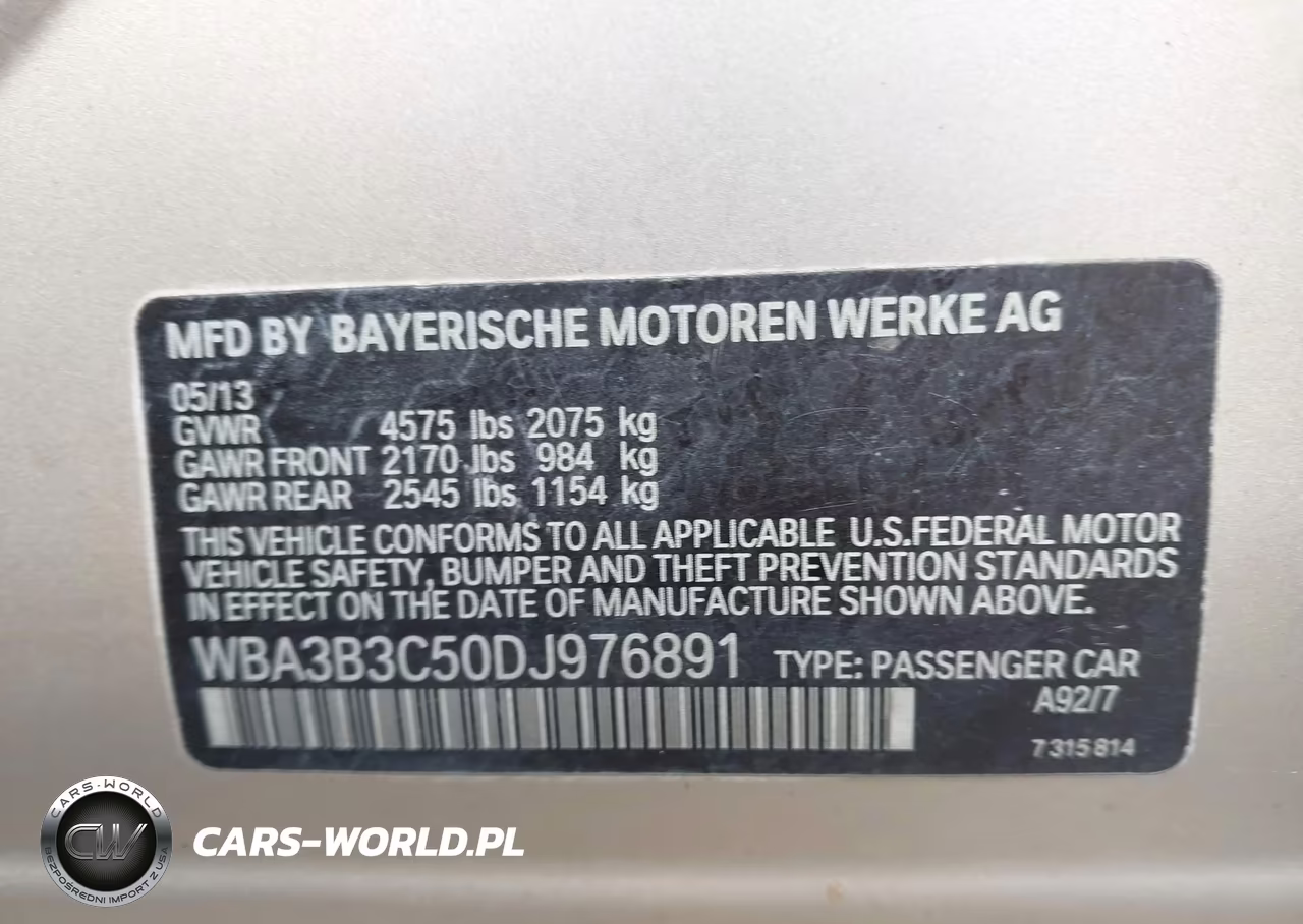 2013 BMW 328I xDrive VIN:WBA3B3C50DJ976891 - 9