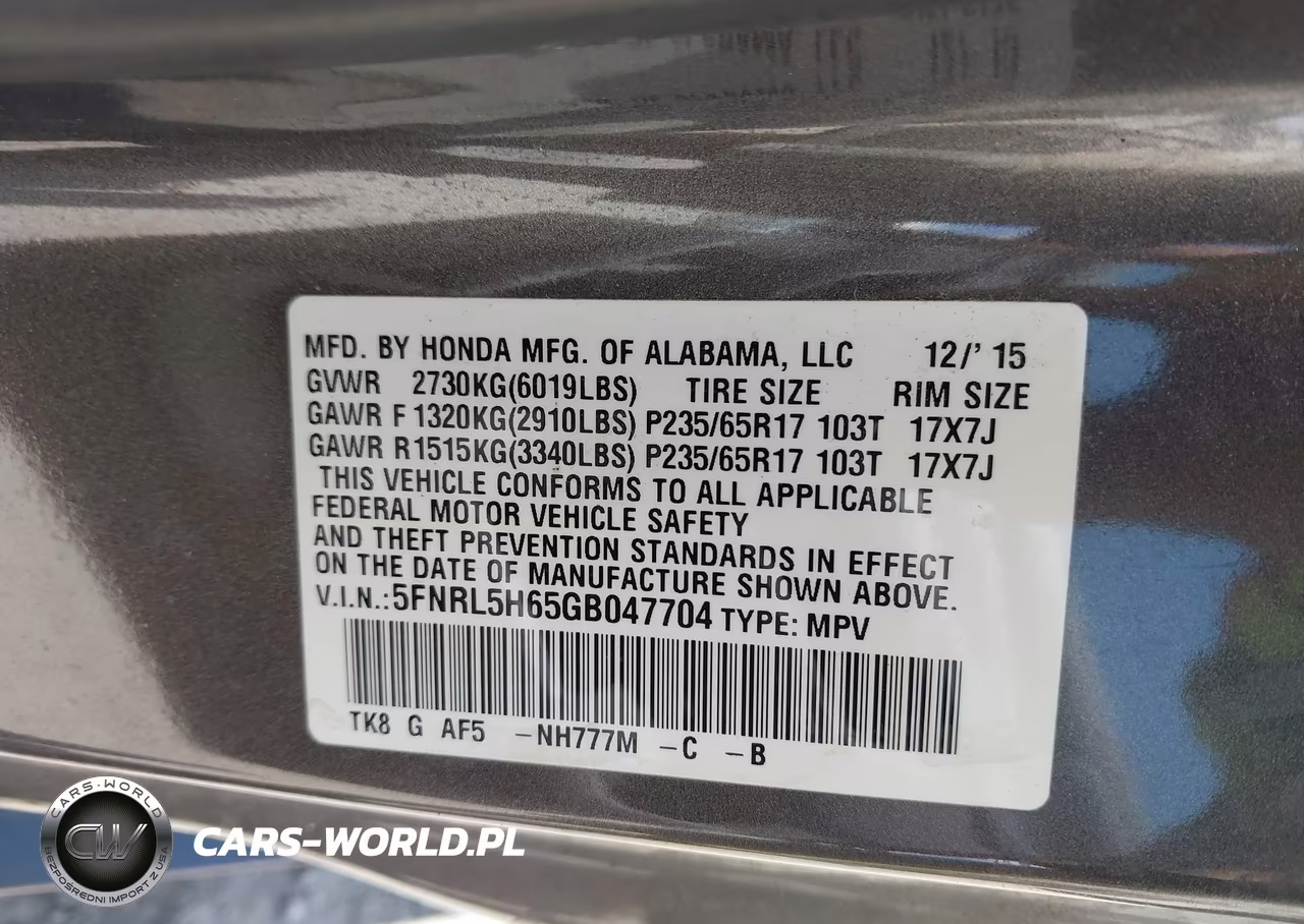 2016 Honda Odyssey Ex-L VIN:5FNRL5H65GB047704 - 9