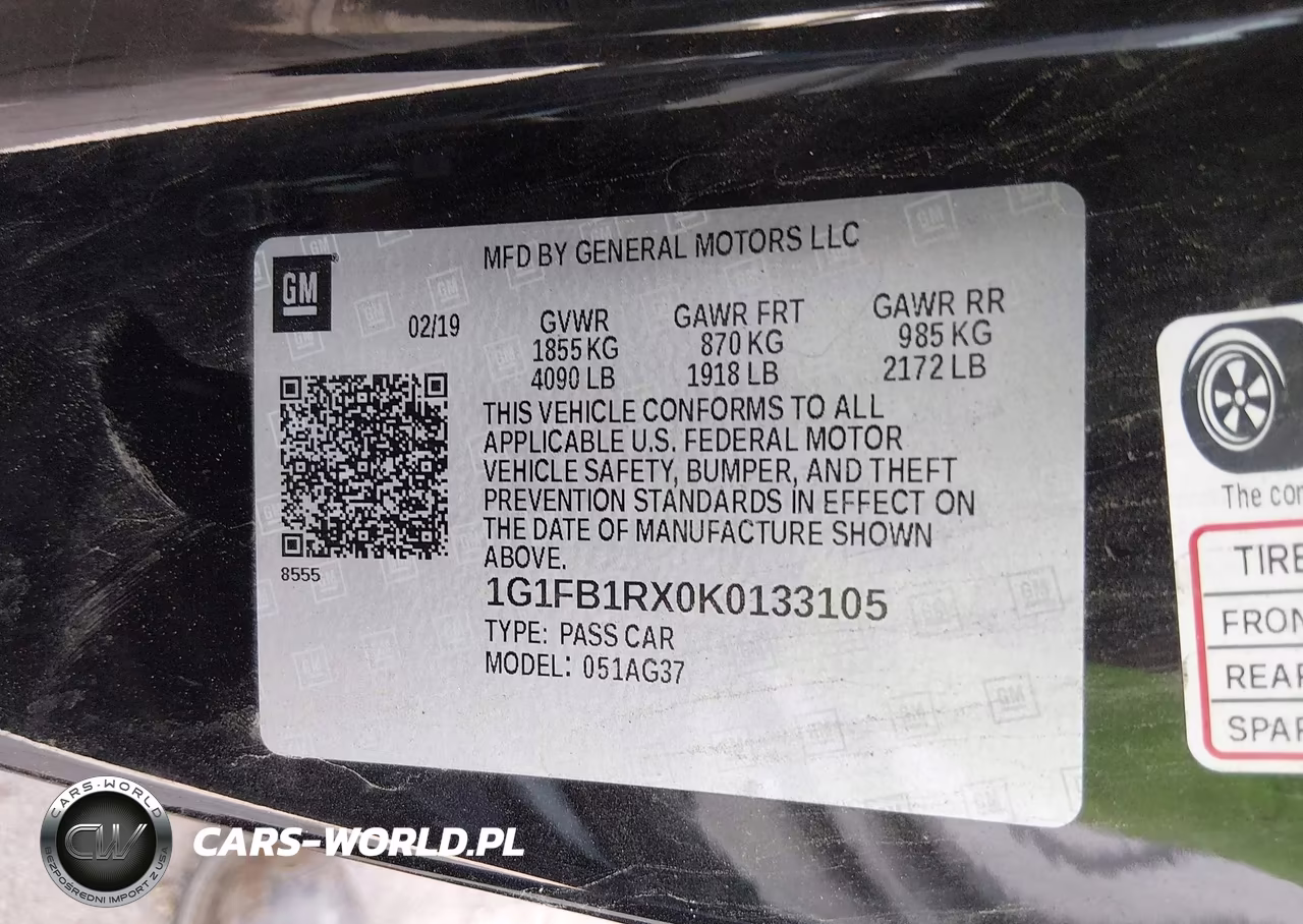 2019 Chevrolet Camaro 1Lt VIN:1G1FB1RX0K0133105 - 9