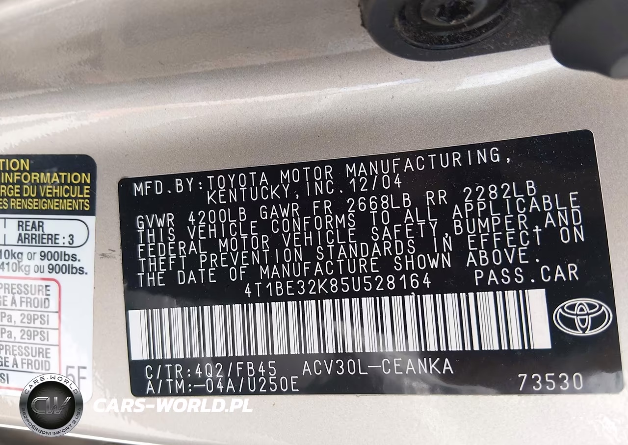 2005 Toyota Camry Le VIN:4T1BE32K85U528164 - 9