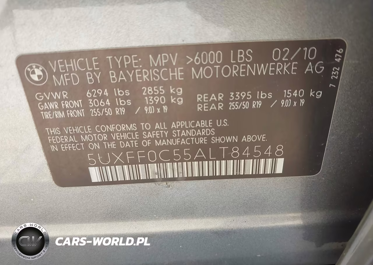 2010 BMW X5 xDrive35D VIN:5UXFF0C55ALT84548 - 9