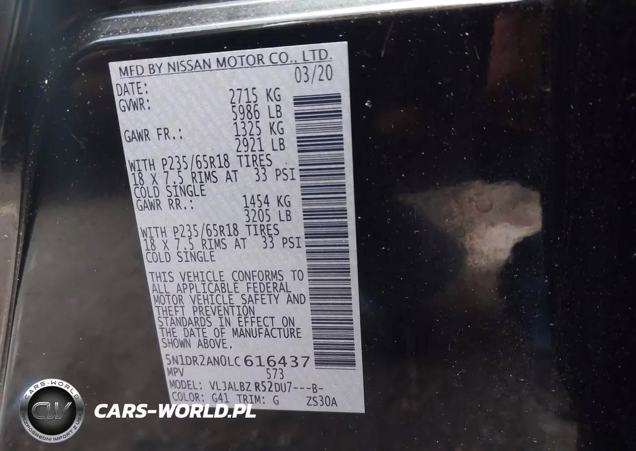2020 Nissan Pathfinder S 2Wd VIN:5N1DR2AN0LC616437 - 9