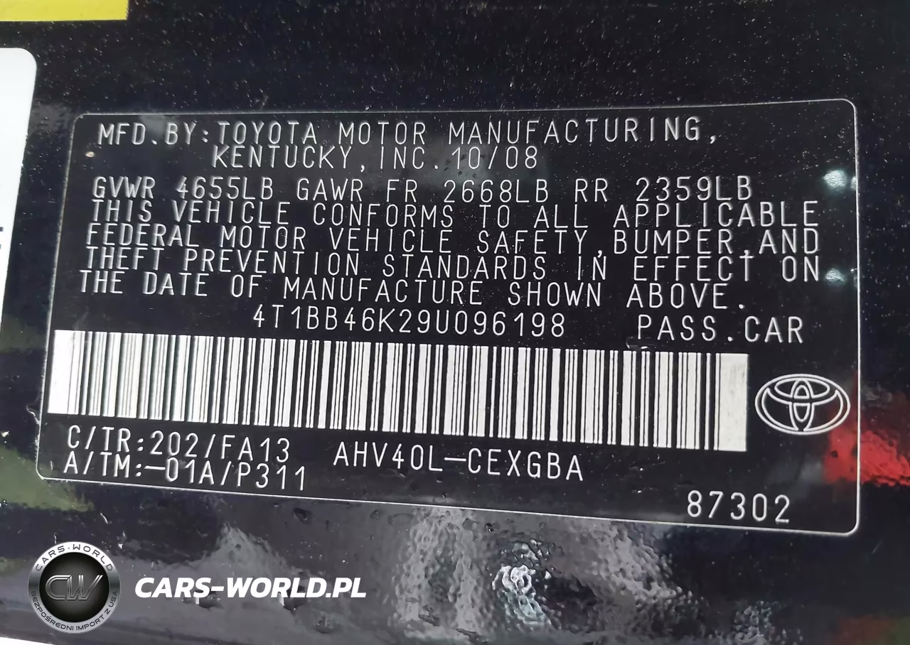 2009 Toyota Camry Hybrid VIN:4T1BB46K29U096198 - 9