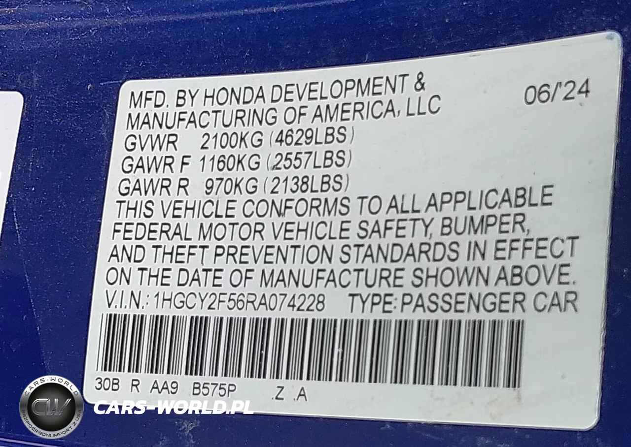 2024 Honda Accord Hybrid Sport VIN:1HGCY2F56RA074228 - 9