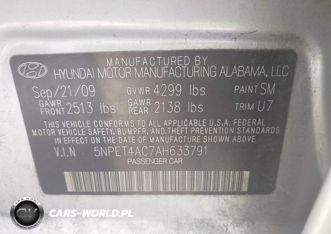 2010 Hyundai Sonata Gls VIN:5NPET4AC7AH633791 - 9
