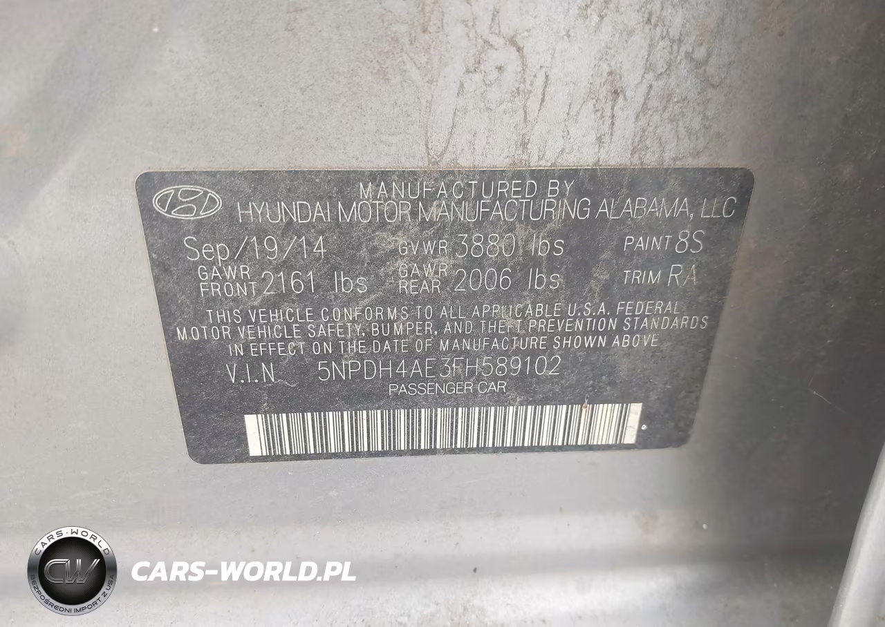 2015 Hyundai Elantra Se VIN:5NPDH4AE3FH589102 - 9