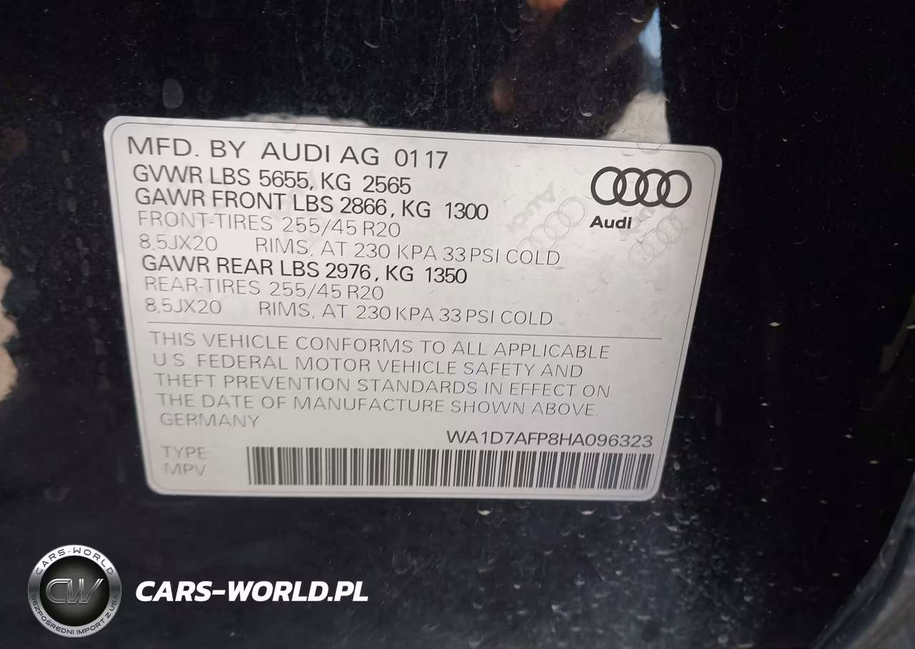 2017 Audi Q5 3.0T Premium Plus VIN:WA1D7AFP8HA096323 - 9