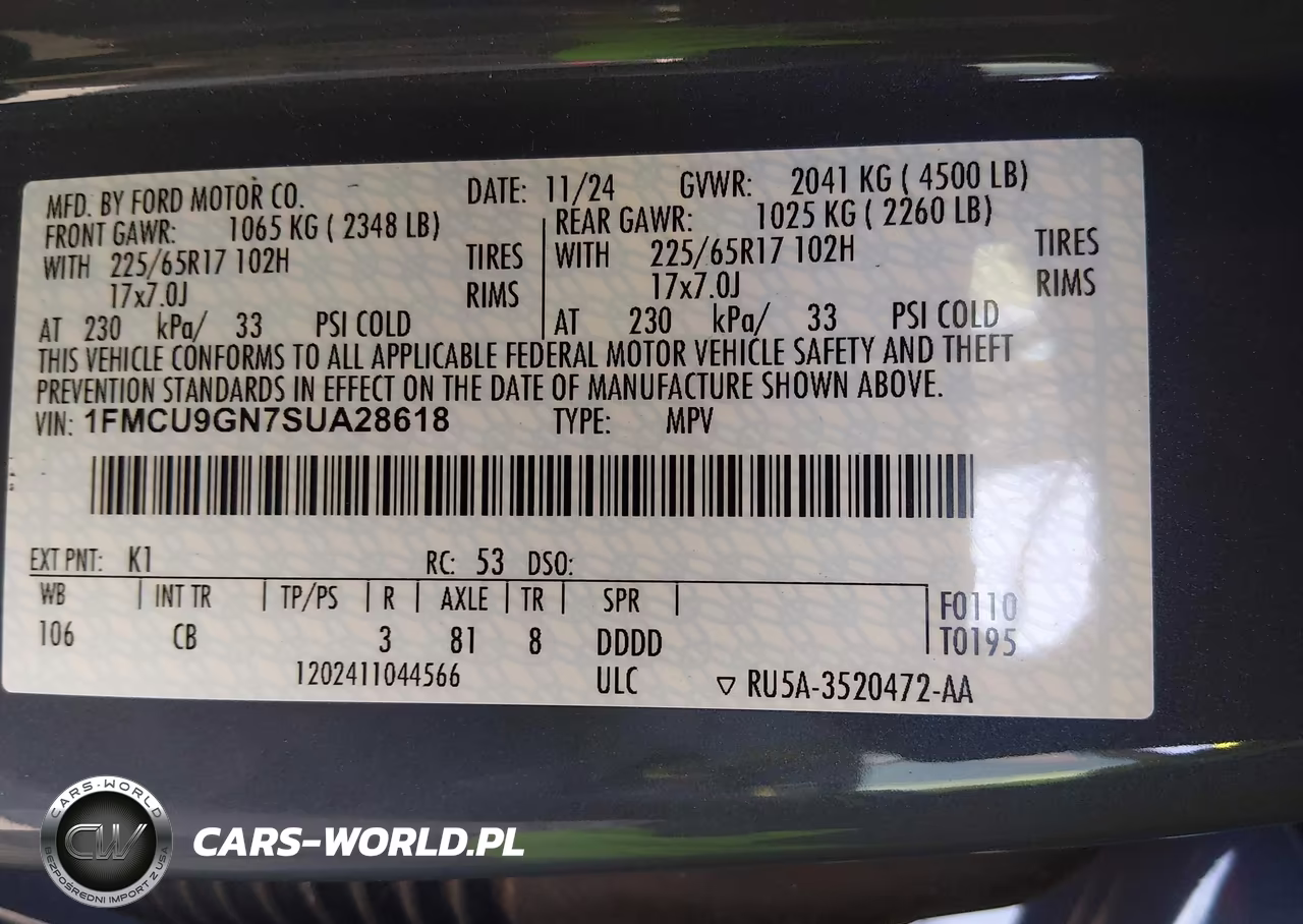 2025 Ford Escape Active VIN:1FMCU9GN7SUA28618 - 9